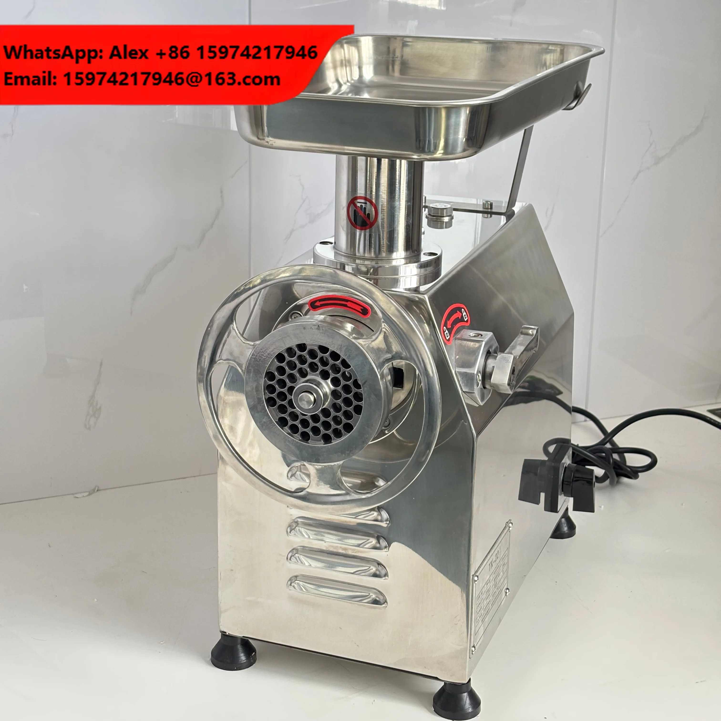 850W Commercial Electric Meat Grinder 120kg/h Stainless Steel Small Fast Meat Processing Machine New Condition Butcher Mincer