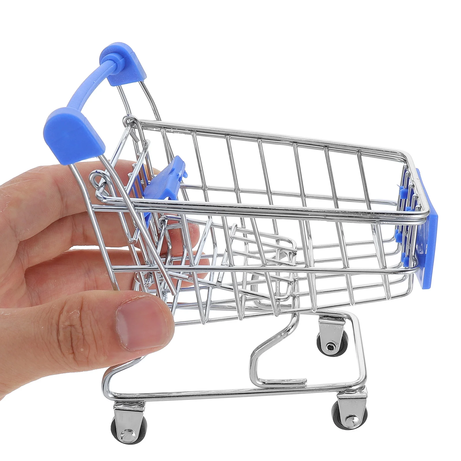 

2 Pcs Mini Supermarket Shopping Cart Basket Grocery Toy Decoration Kids Trolley