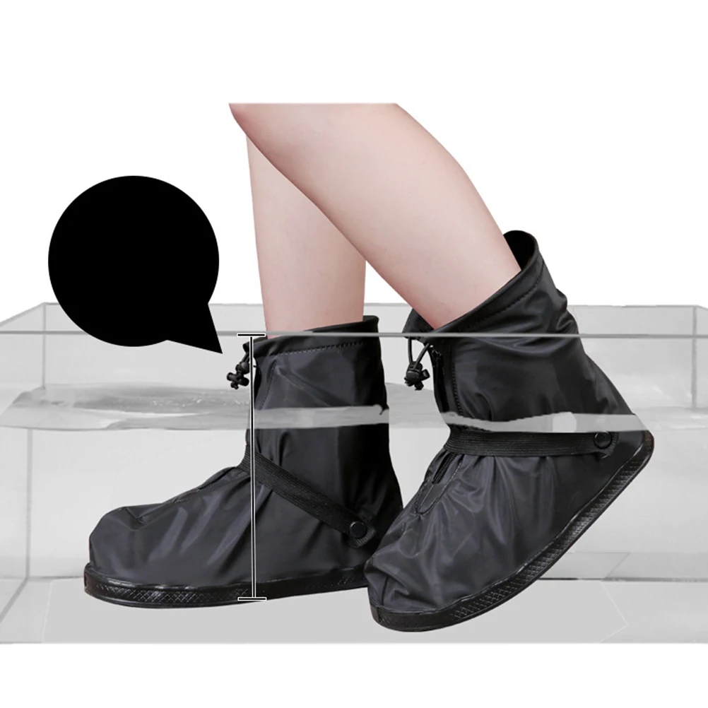 

Shoe Protectors Rain Boot Cover Anti-slip Non-slip Foot Coverings for Shoes Black Men Women Waterproof Adult Cover Thicken