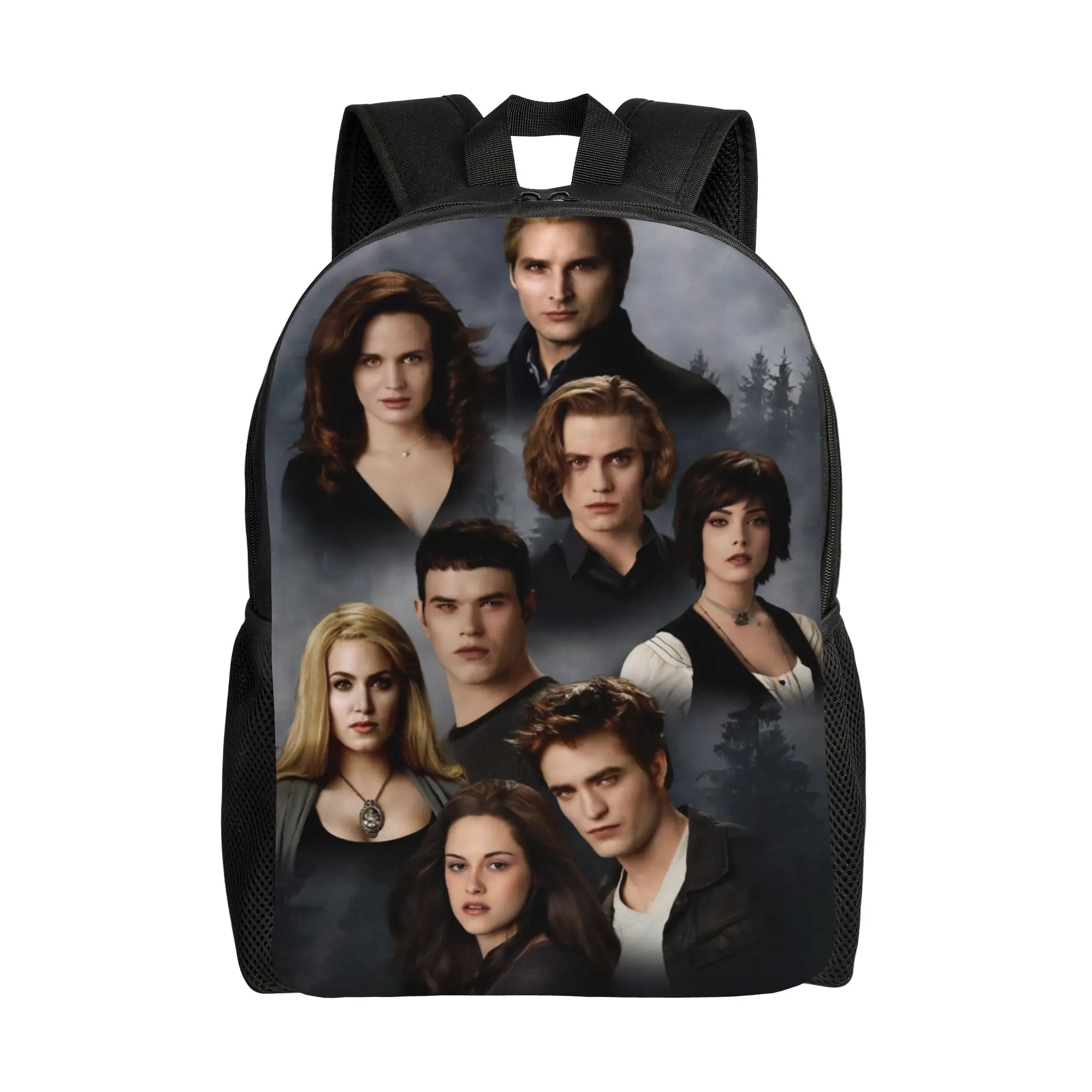 The Twilight Saga Movie Teenage Backpack Outdoor High School Travel Edward Bella Jacob Daypack for Men Women College Canvas Bag