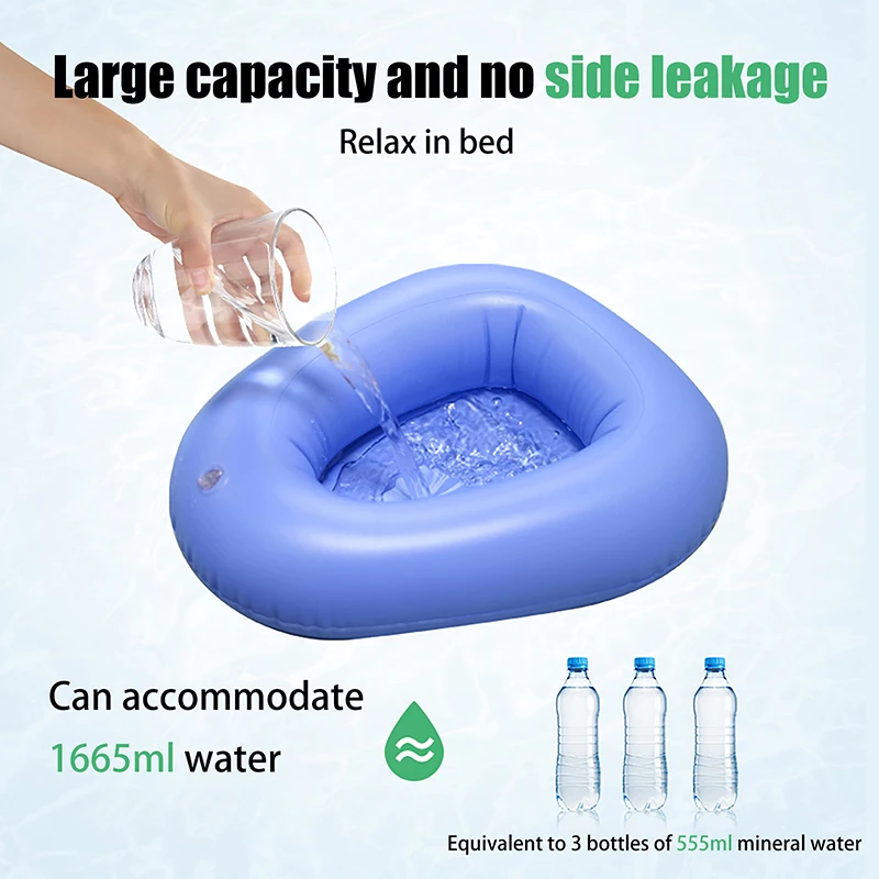 ^Portable Household Inflatable Bedpan Comfort Breathable Elderly Patient Care Anti Bedsore Air Cushion Potty~
