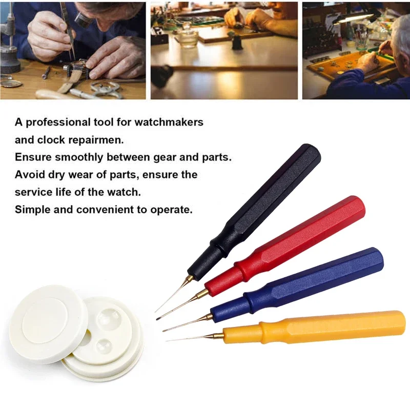 5Pcs Watch Lubricant Oiler Oil Pin Pen Watch Part Lubricating Applying Repair Maintenance Tool Lubricant Applicator Watchmaker