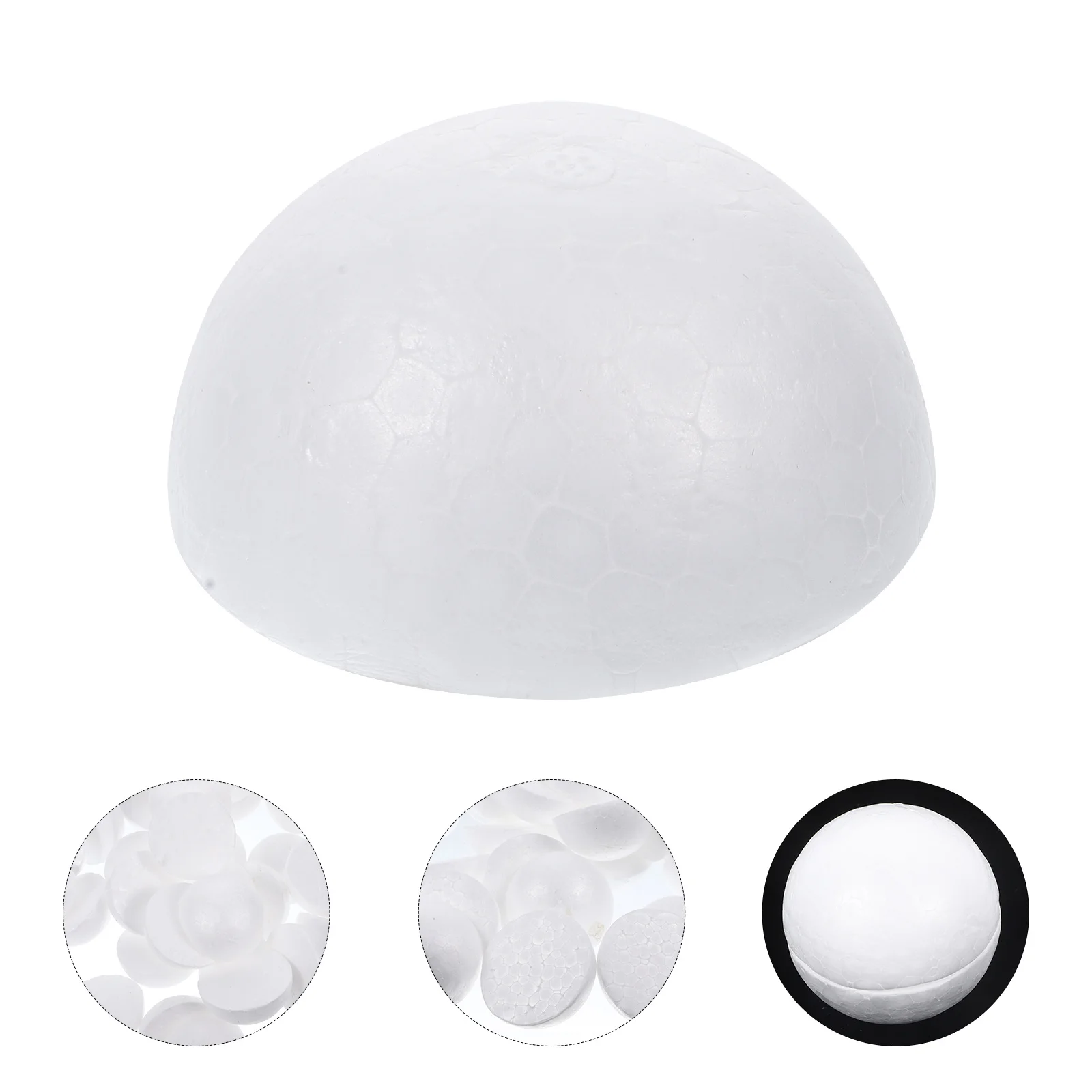 

50 pcs Round Foam Accessories Semicircle Balls For Diy Craft Projects Holiday Decor Christmas Ornaments Styroporkugeln