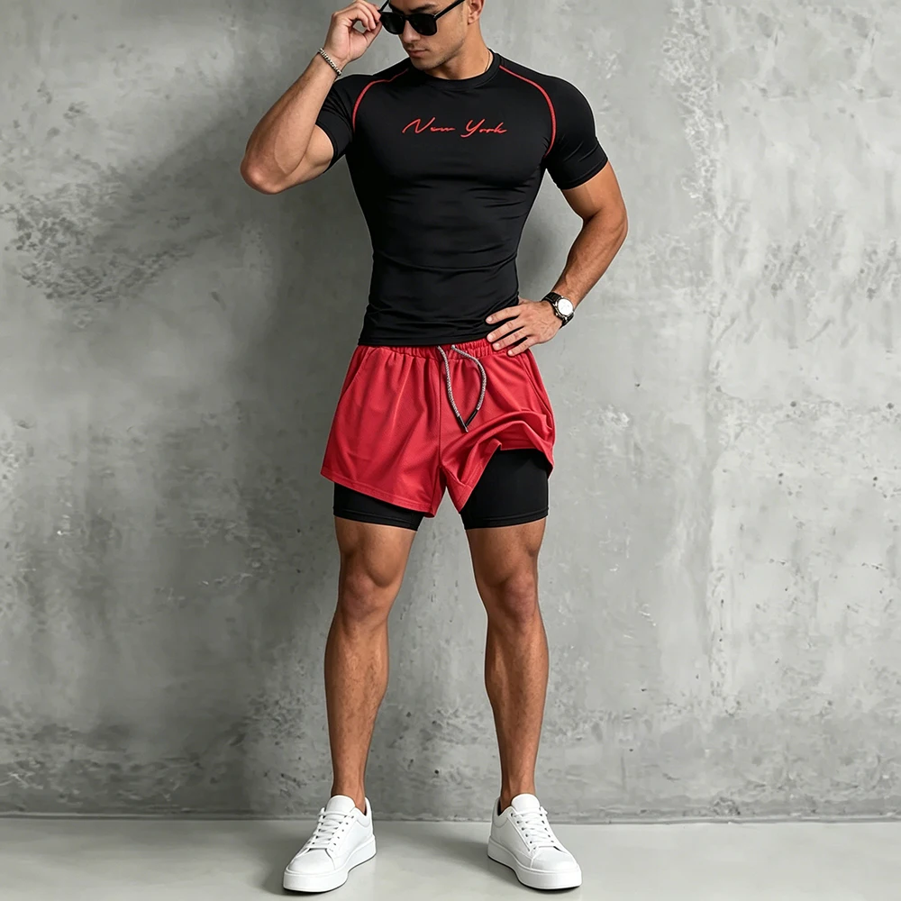 Męski 2-częściowy zestaw do ćw – Compression Shorts Athletes recenzja i cena