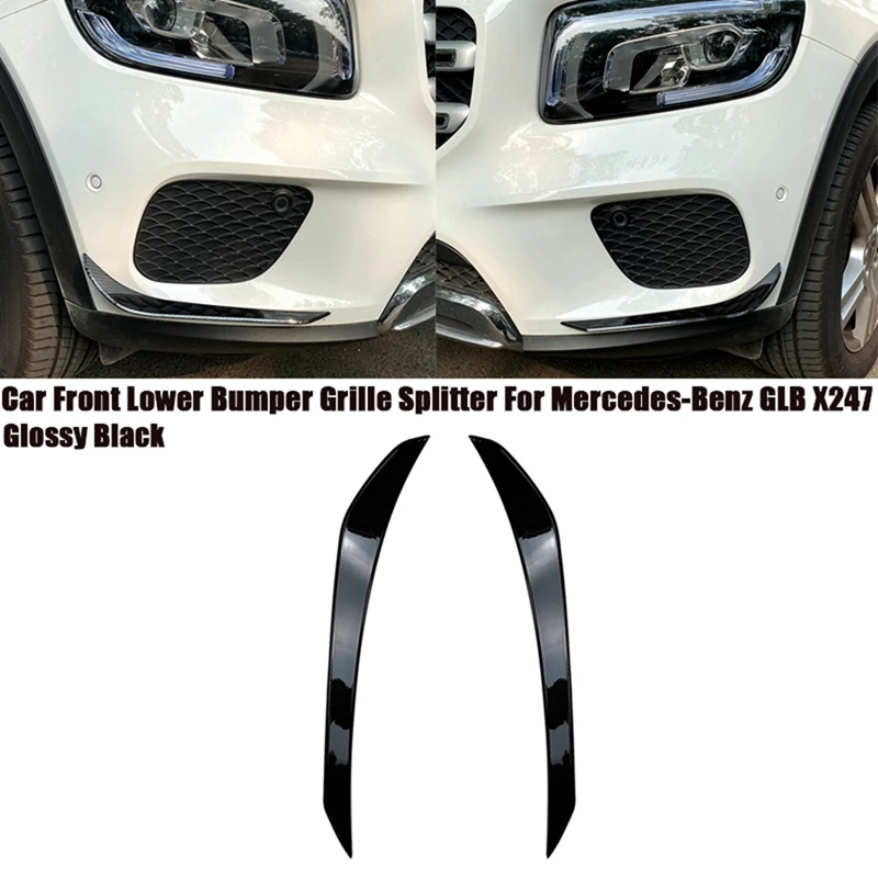 Car Front Lower Bumper Spoiler Grille Splitter Cover For Mercedes-Benz GLB X247 GLB180 GLB200