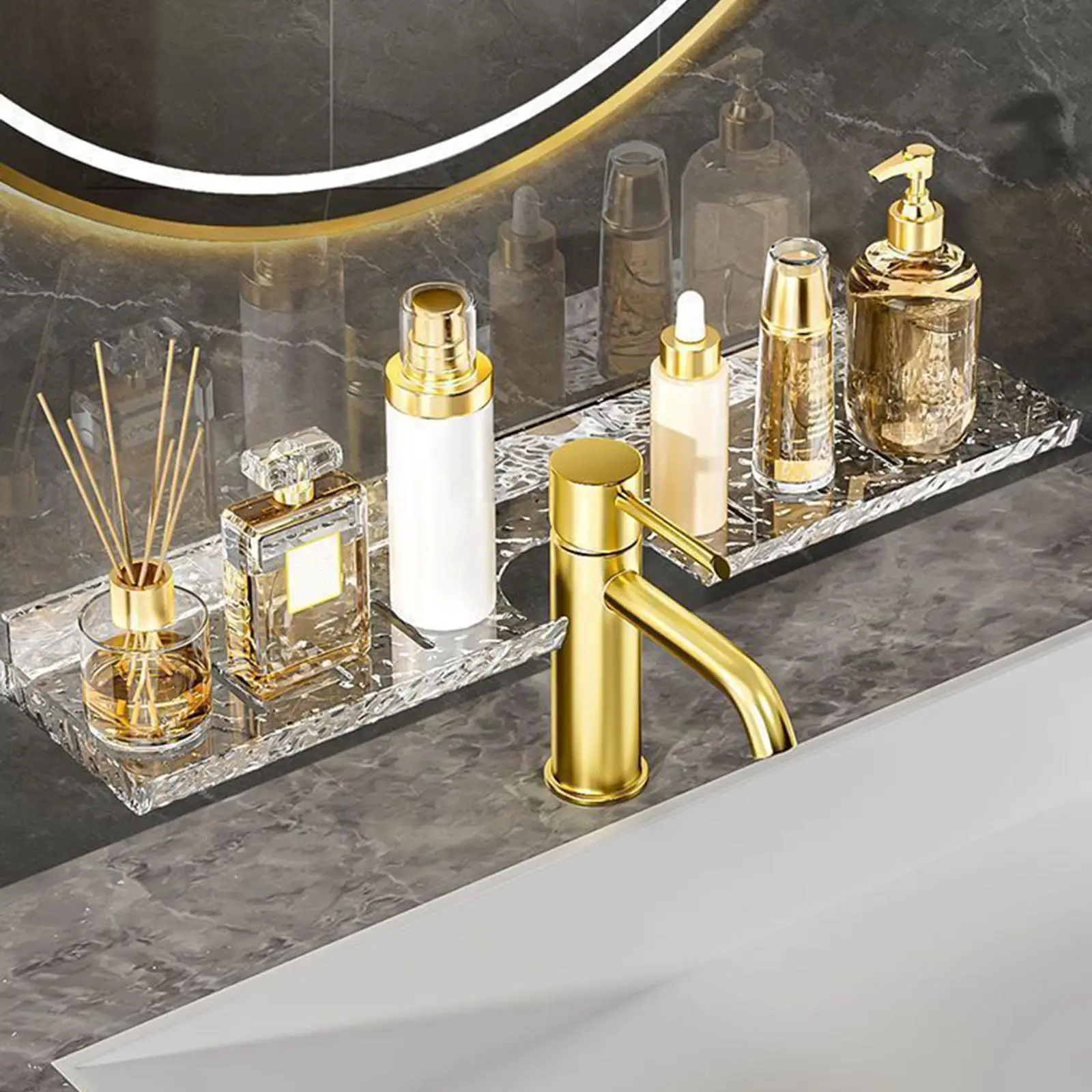 

over The Sink Shelf,Storage Rack,Space Saving,Narrow,Bathroom Countertop Organizer Floating Shelf for Scrubbers Office Toilet