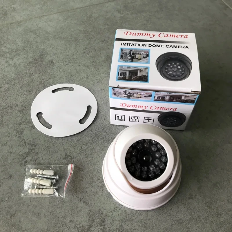 Black/White Conch Dummy CCTV Camera Flashing Red Led Fake Camera Power Via 3AA Battery Home Office Surveillance Security System image 6