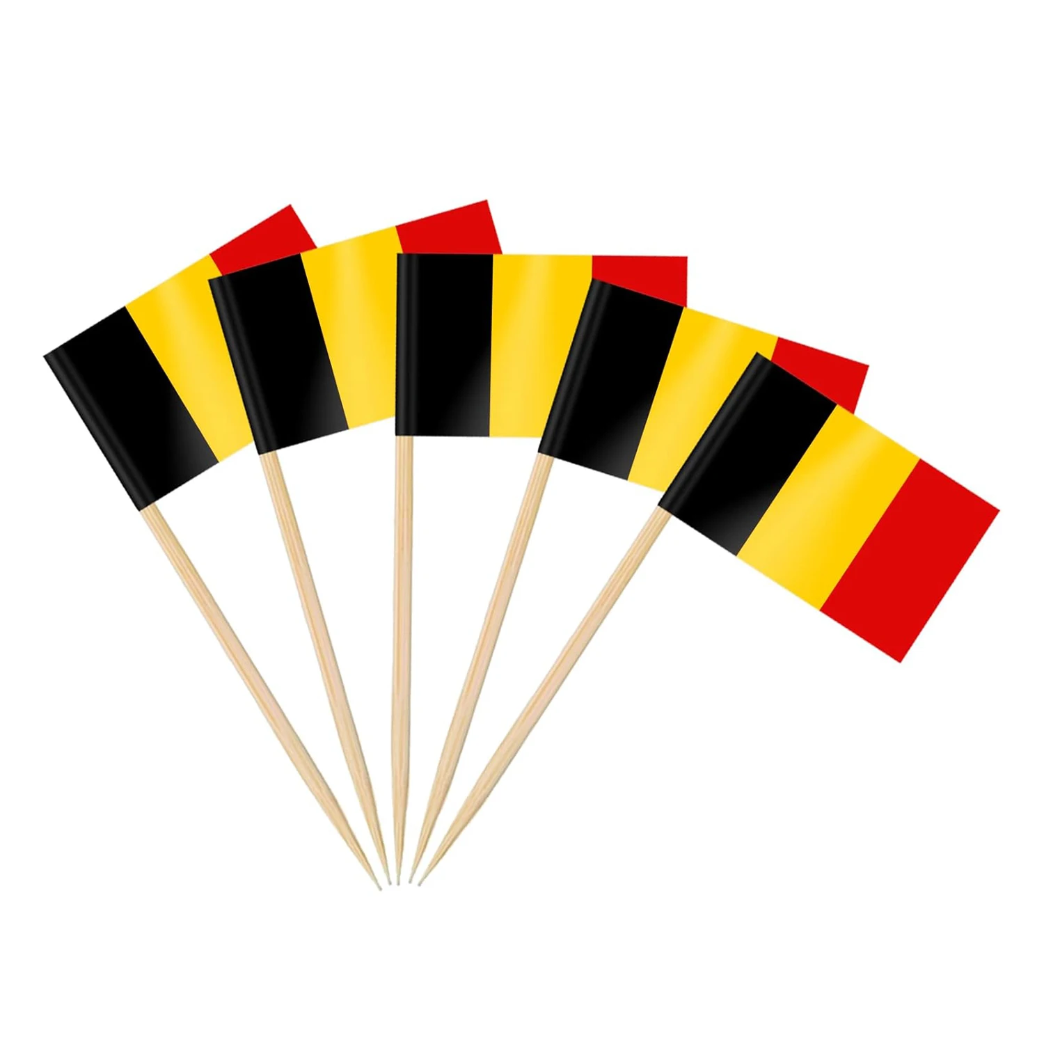 

100 pcs Belgium Flags Toothpick for Soccer Party Decoratons, mini Belgium Cocktail Picks for National Day Bar Party Decorations
