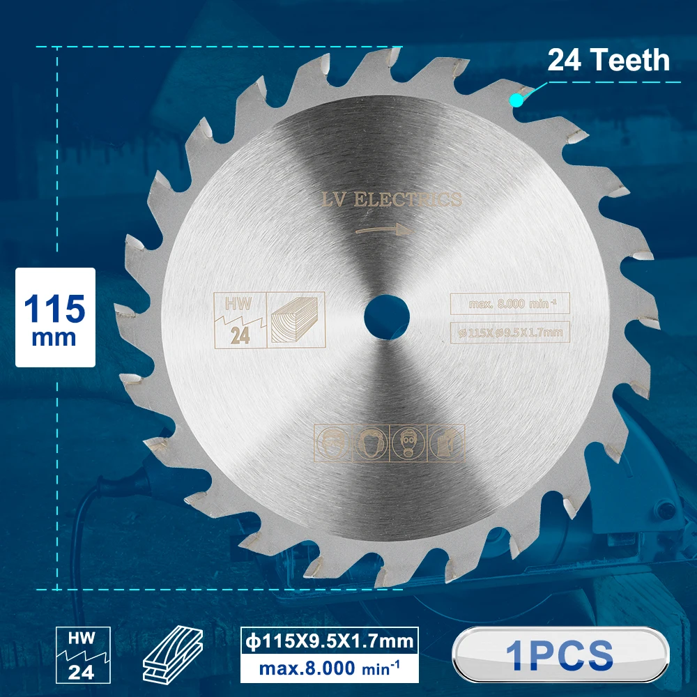HAMPTON 115mm Circular Saw Blade 24T/36T/40T Carbide Tipped Saw Blade For Angle Grinder TCT Saw Blade Wood Cutting Disc