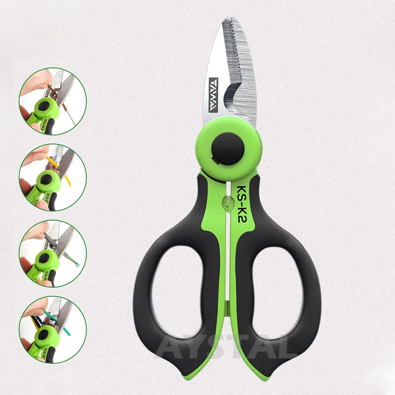 KS-K2 Kevlar Scissors TAWAA Fiber Optic Cut Tool Kevalr Cutter Hand Tool Stainless Steel Scissors Optical Wire Free Shipping