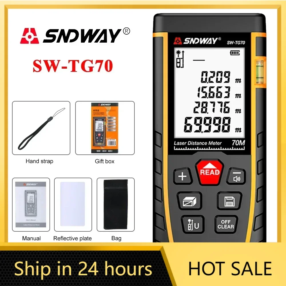 

SNDWAY Laser Distance Meter Digital Tape Measure Laser Rangefinder with Distance Area Volume Self-calibration Functions