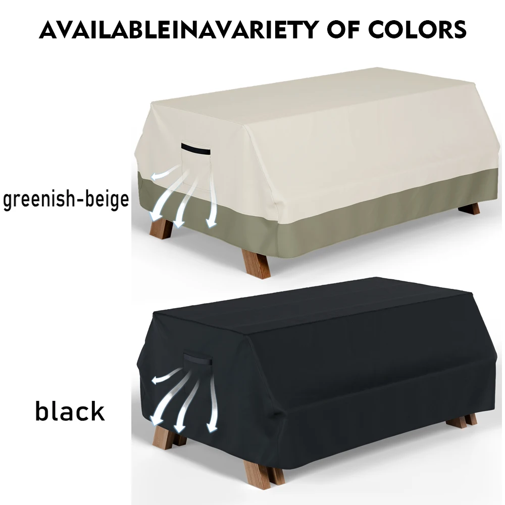 600D Outdoor Picnic Table Cover Waterproof Heavy Duty Table Bench Seat Cover Anti-UV Outdoor Patio Table Bench Covers black