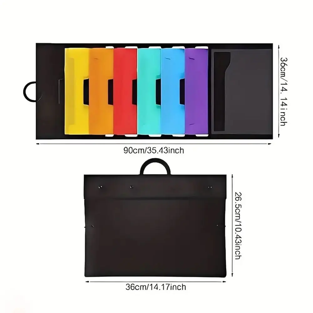 6-pocket hanging folder Multi-color hanging file organizer Multi-layer classification test paper organization folder