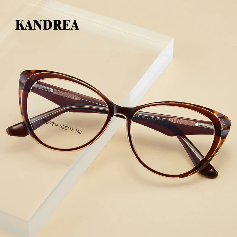 

KANDREA Reading Glasses Anti-Blue Light Glasses Vintage Cat Eye Eyewear Optical Lenses With Medical Recipe Eyeglass Frame 87234