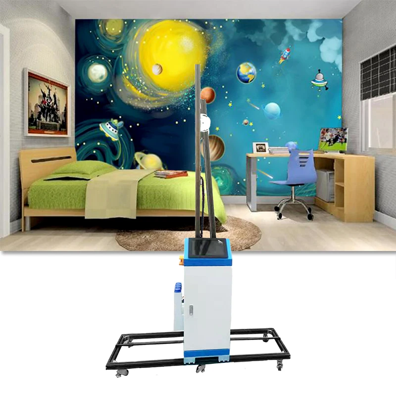 Vertical  UV Ink digital wall printer 3D Glass Background machine For printing Wall Mural Varnish Effect picture