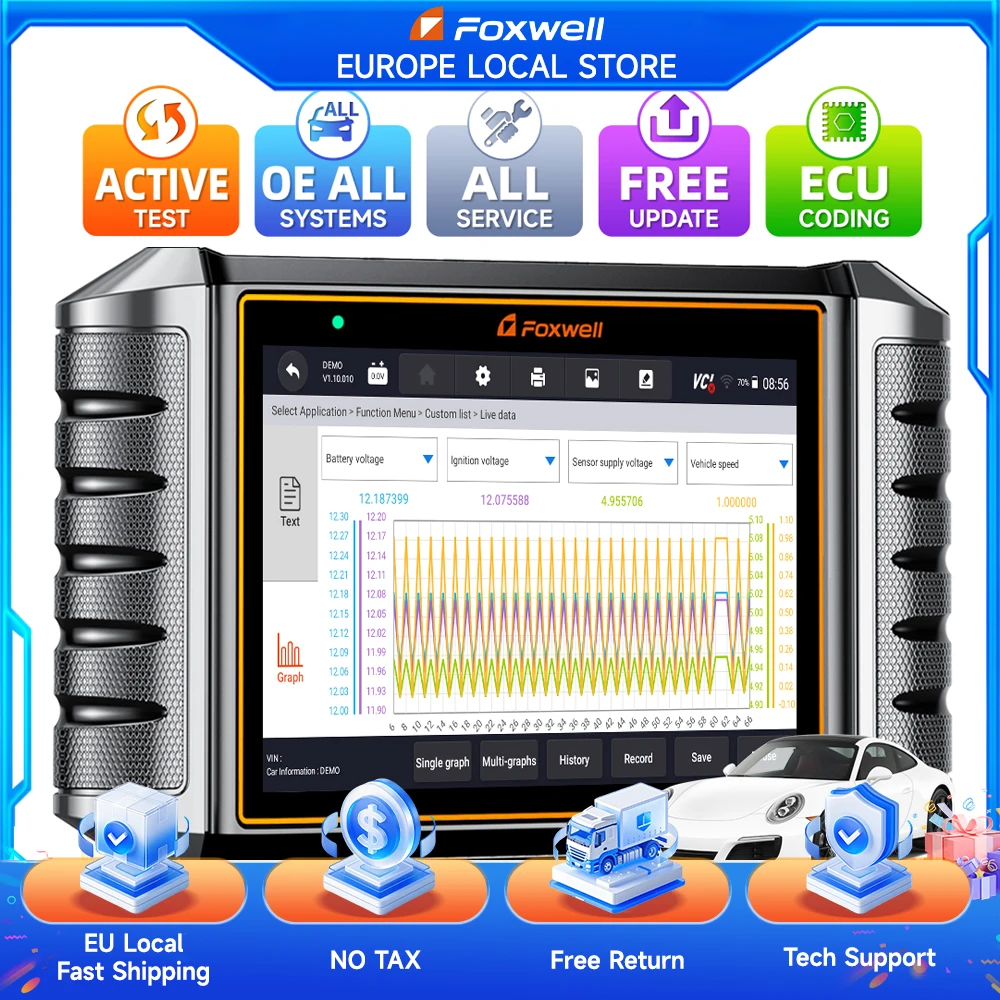 Scanner OBD2 FOXWELL NT710, controllo bidirezionale di tutti i sistemi, test attivo, codifica ECU, oltre 30 servizi di reset, aggiornamenti gratuiti a vita, lettore di codici, strumenti diagnostici