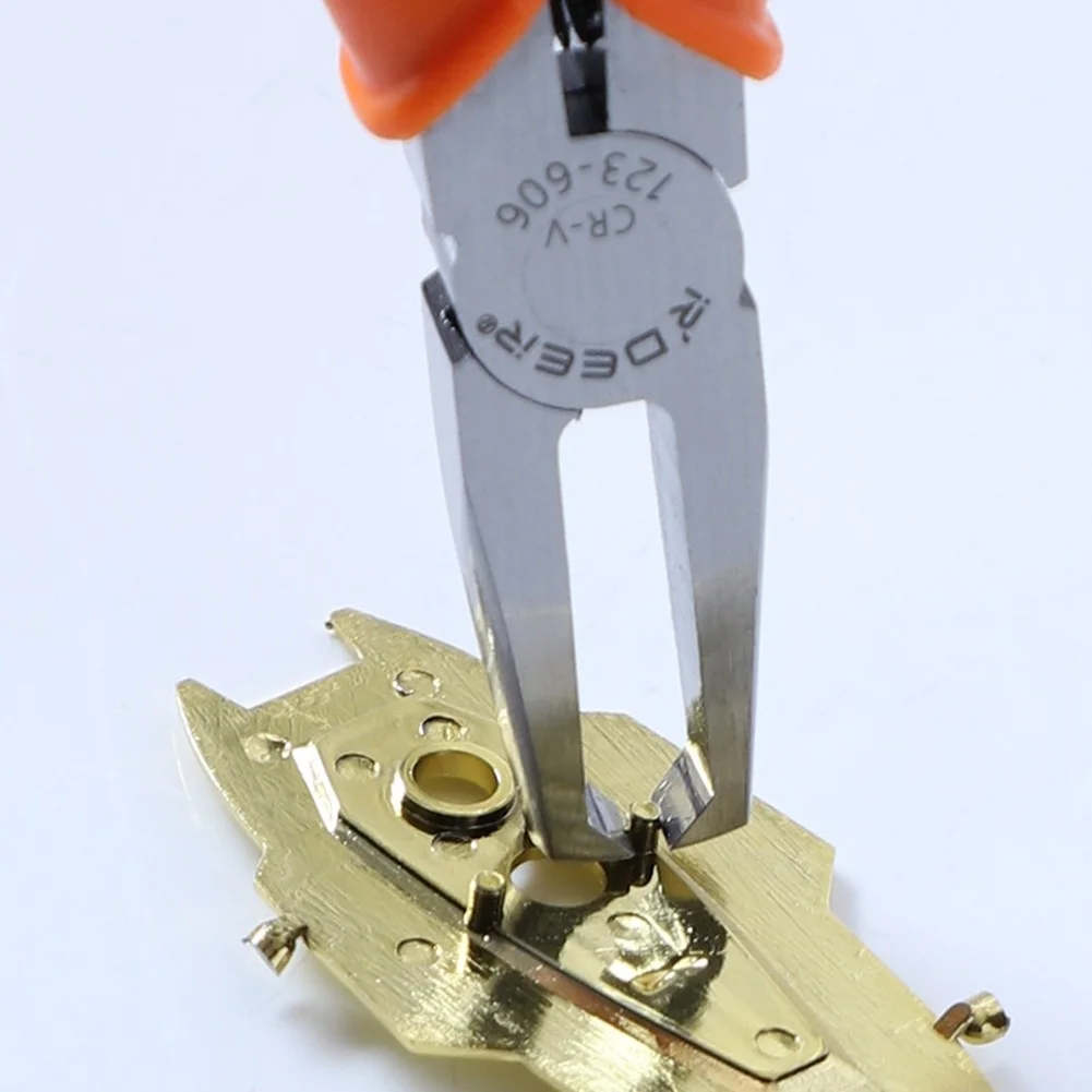 

For CRV Steel Angled Tip Pliers 6 Inch for Plastic Cutting Trim Snips for PCB Repair Electronic Pin Trimming Jewelry Craft Use