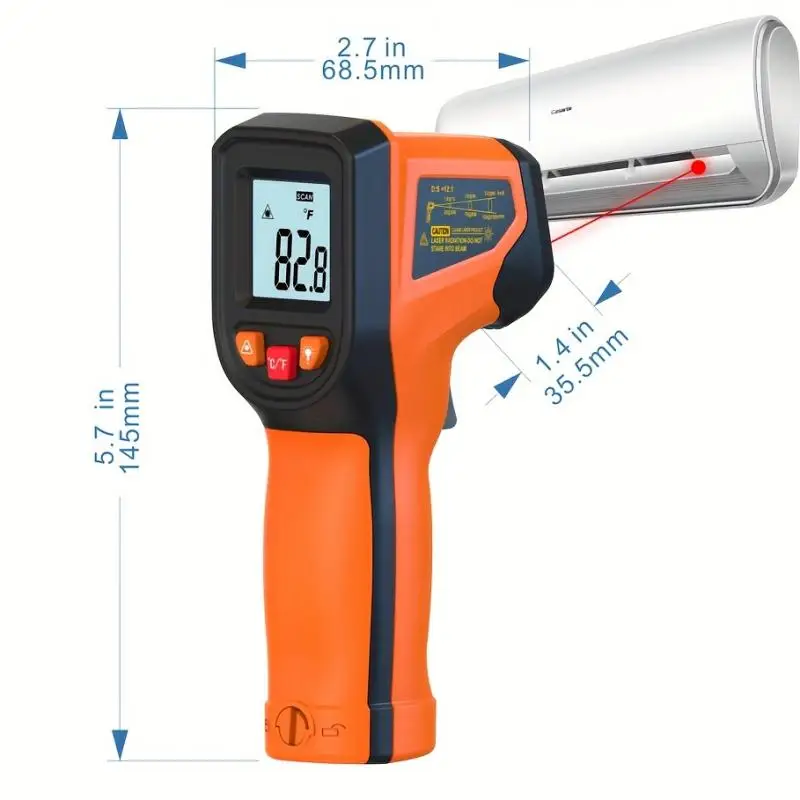 Infrared Thermometer Gun Handheld Heat Temperature Gun For Cooking Tester Pizza Oven Grill & Engine - Laser Surface Temp