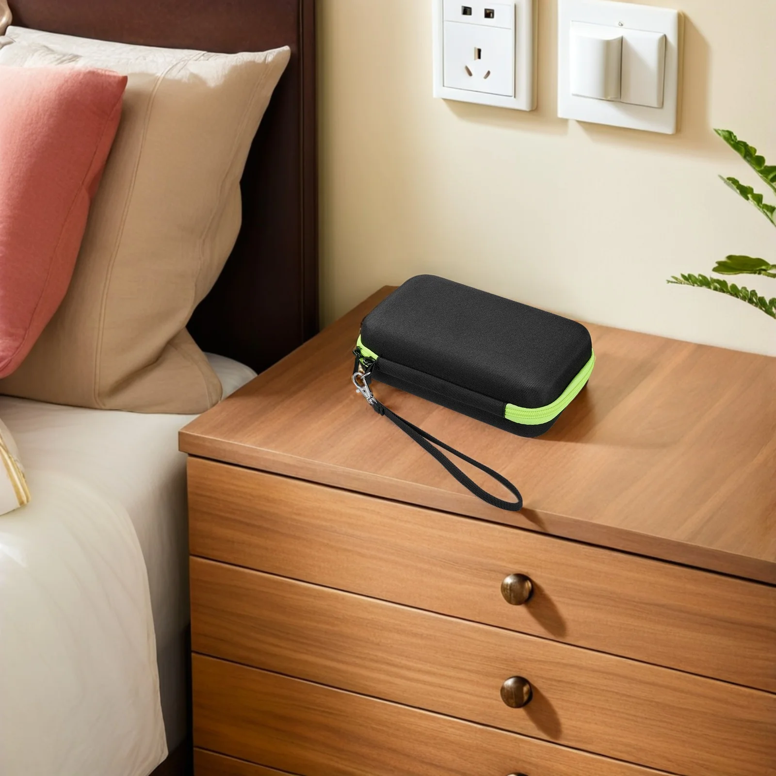 

1Pcs Forehead Thermometer Eva Storage Case Portable Shockproof Protective Bag Carrying Lanyard Thermometer Non-Contact