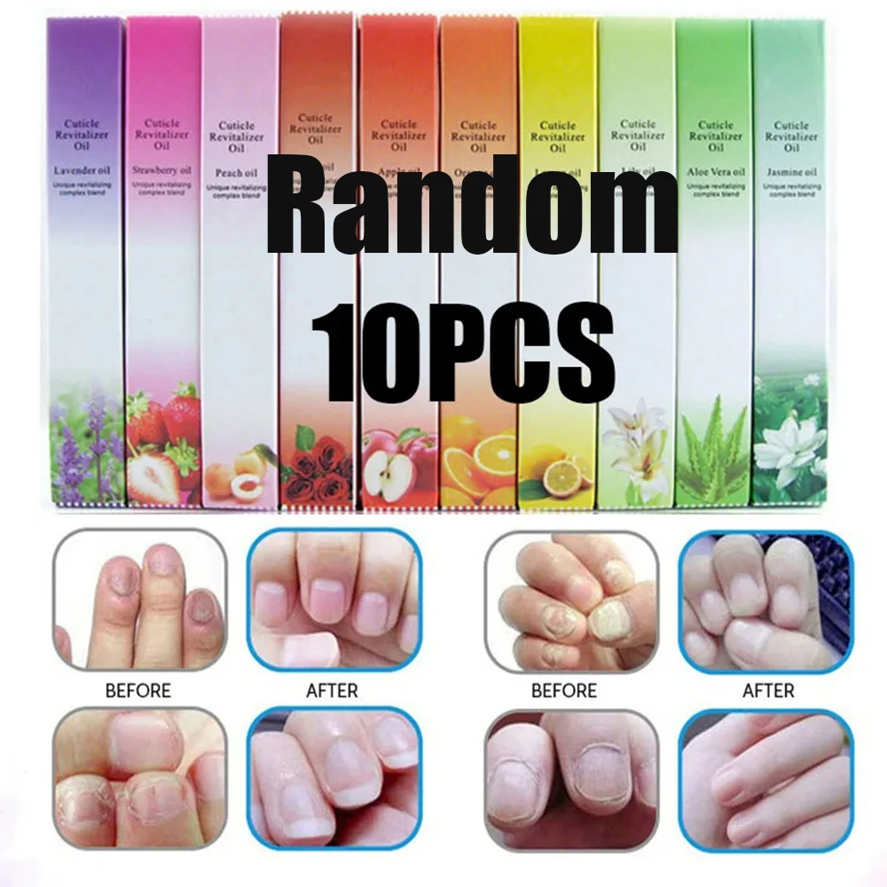 10Pcs/set Nail Care Nutrition Oil Pen Sweet Strawberry/Orange/Peach Flavor Nail Cuticle Oil Deep Moisturize Salon Cuticle Oil