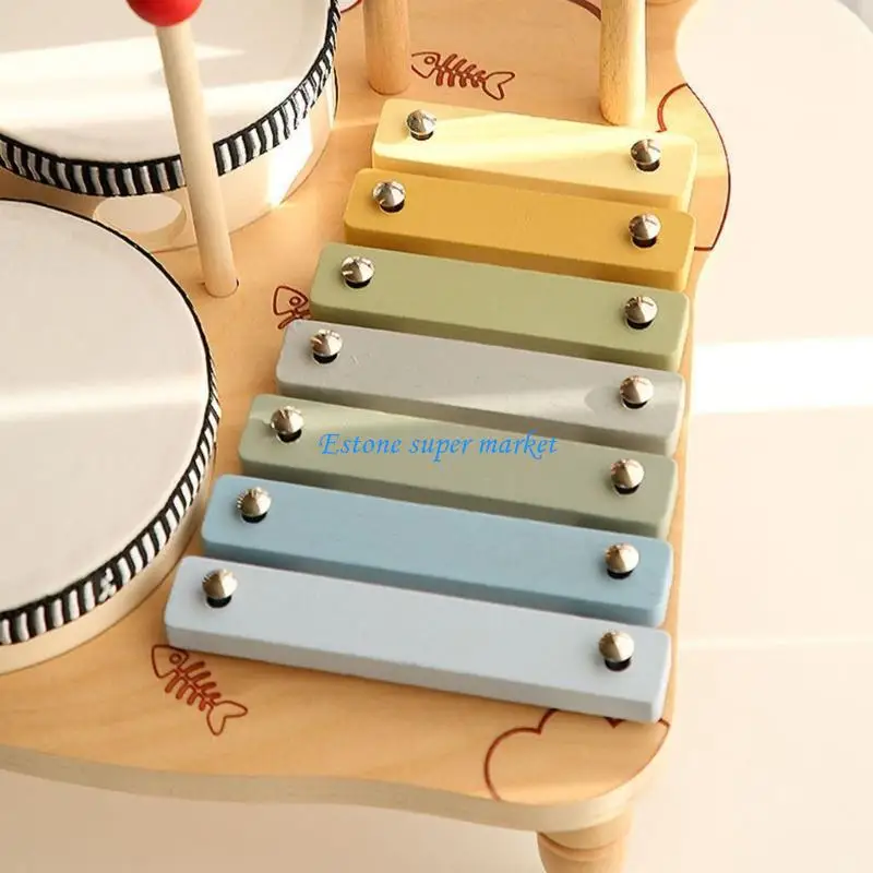 090B 5-in-1 Drum Set Baby Multiple Music Instrument Percussion Playset Sensory Toy