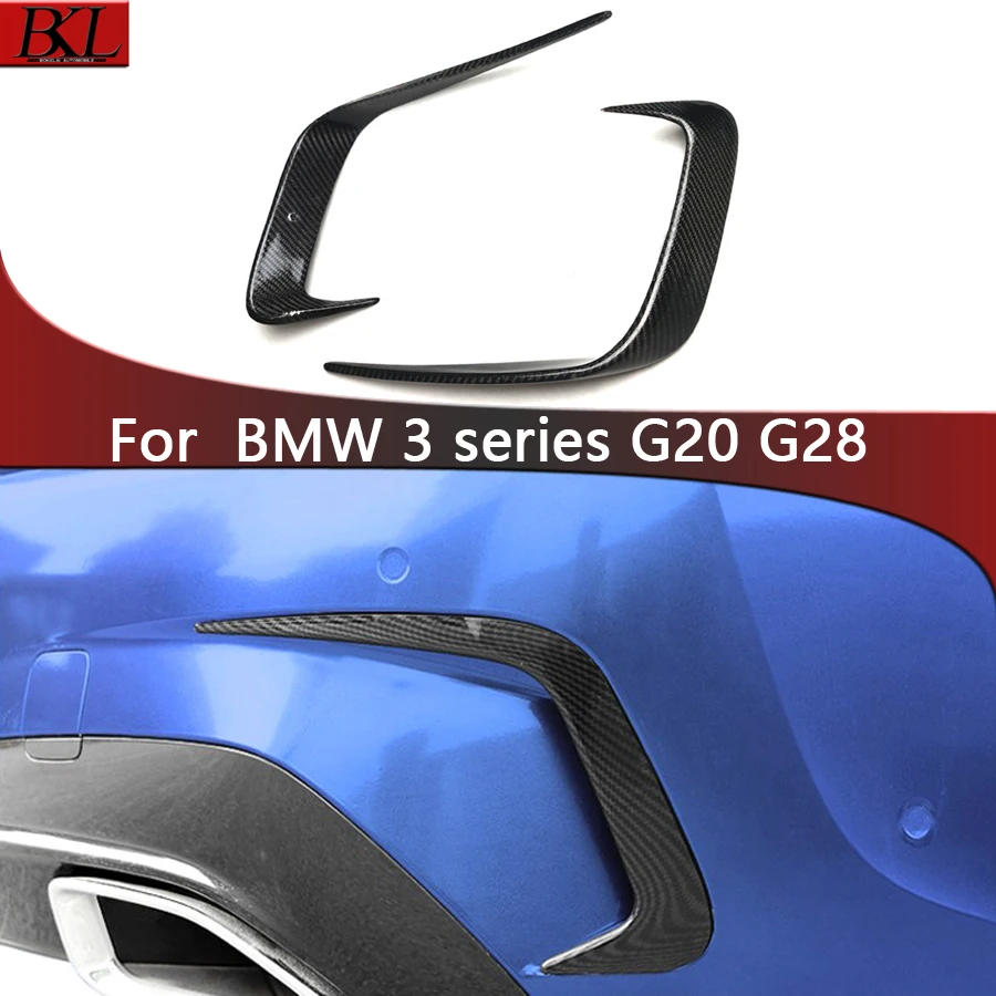 For BMW 3 Series G20 G28 325 330 Carbon Fiber Car Rear  Bumper Splitter Spoiler Canard Air Knife Surround Trim Body Kit