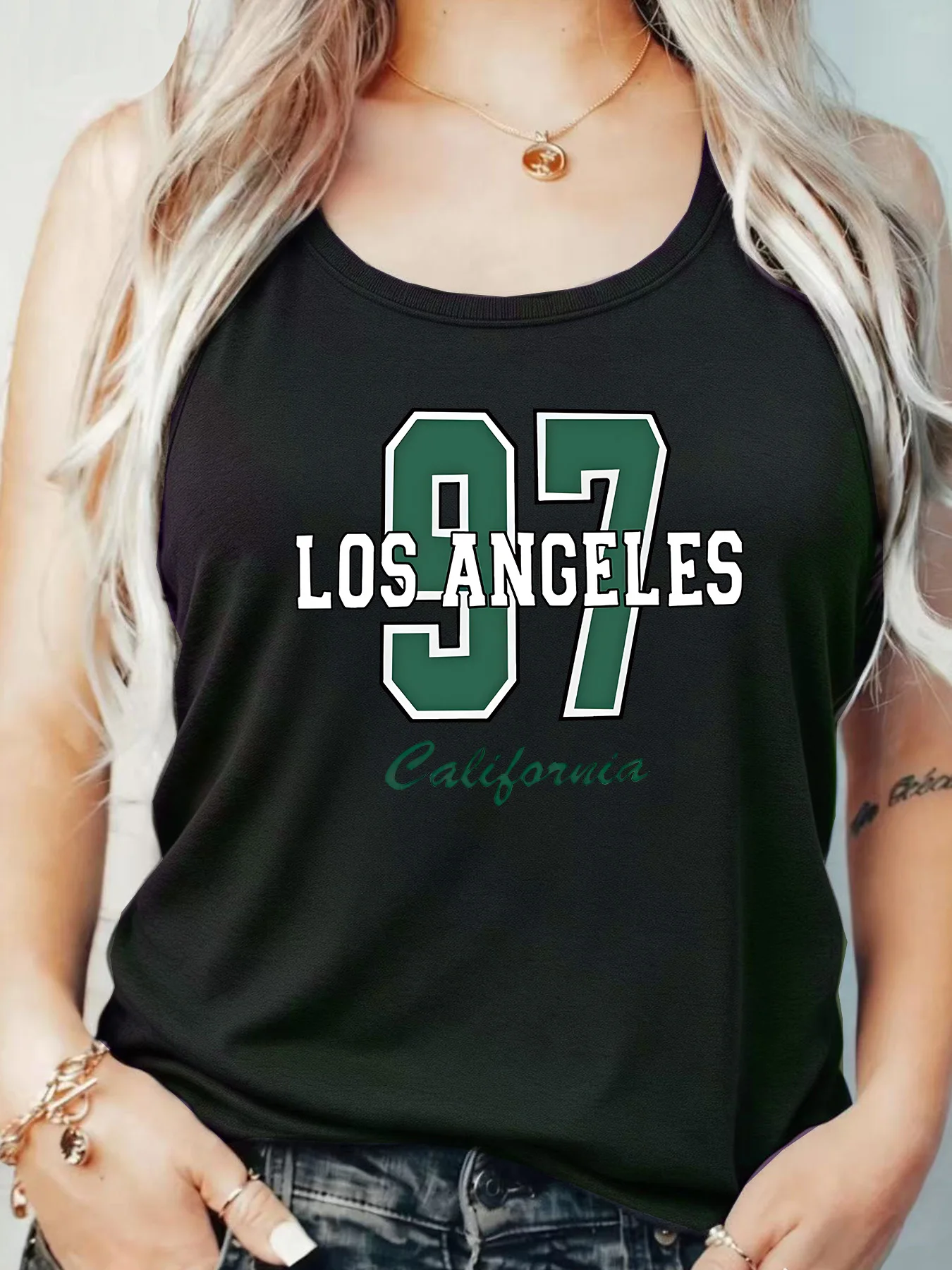 

Loose Fit Printed Pocket T-Shirt for Women with Ribbed Collar round Neck 1-8XL plus Size Comfortable Casual Vest