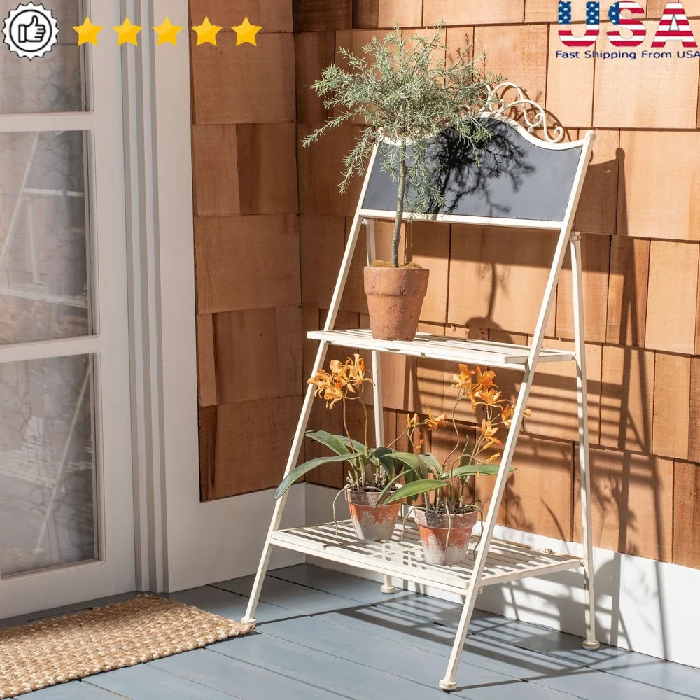 

Metal 2 Tier Plant Stand Outdoor Garden Display Rack Decorative Flower Shelf Patio