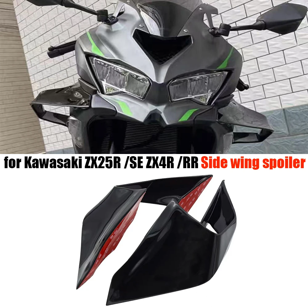 

for Kawasaki ZX25R /SE ZX4R ZX4RR Motorcycle 2021 2022 2023 2024 Front Breathable Wing Aerodynamic Wing ABS Fixed Wing Spoiler
