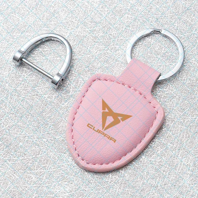 1PC Fashion Car Keychain Ring Leather   Key Chain Gift For Seat Cupra Raval Born Leon Formentor Ateca Terramar Auto Accessories