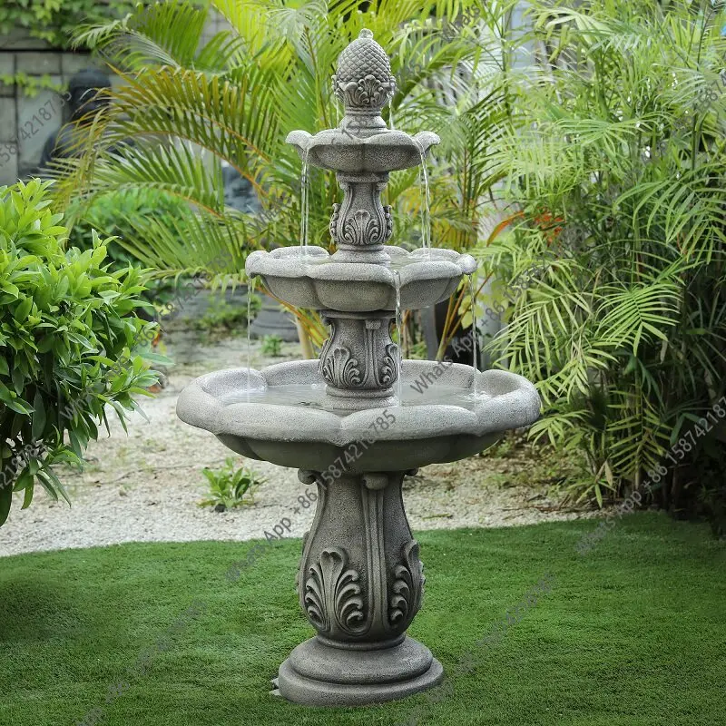 Chinese outdoor running water fountain ornament circulation pool courtyard garden villa hotel floor-to-ceiling landscape