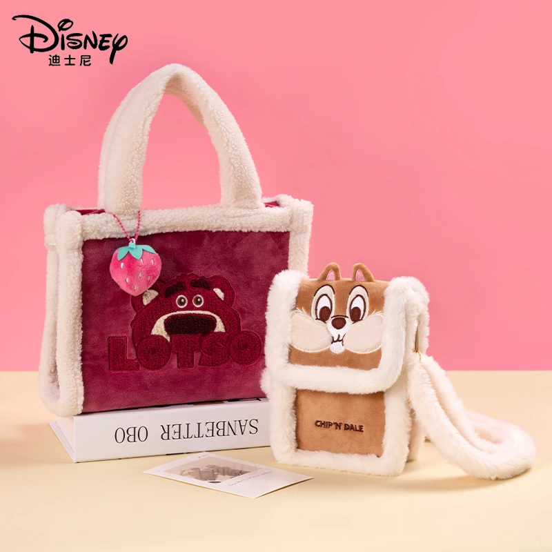 Disney Chip Lotso Plush  Crossbody Bags Cartoon & Cute Handbag Women Large-Capacity Crossbody Dumpling Bag