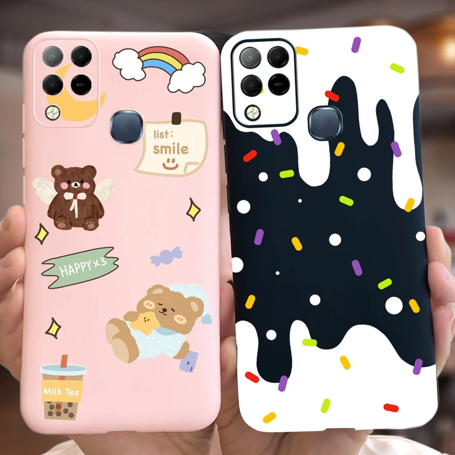 For Infinix Hot 10S Hot 10T Case X689C X689 X689B Cute Candy Painted Cover Soft TPU Phone Case For Infinix Hot 10S Hot10 T Coque