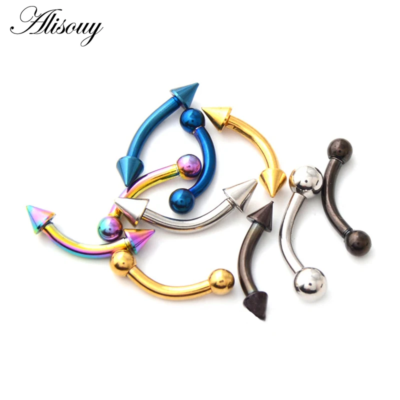 1 قطعة هيئة ثقب المجوهرات حدوة الحصان الحاجز ثقب الأنف الشفاه الدائري الأذن الحاجب ثقب منحني الحديد بيجو Earlets