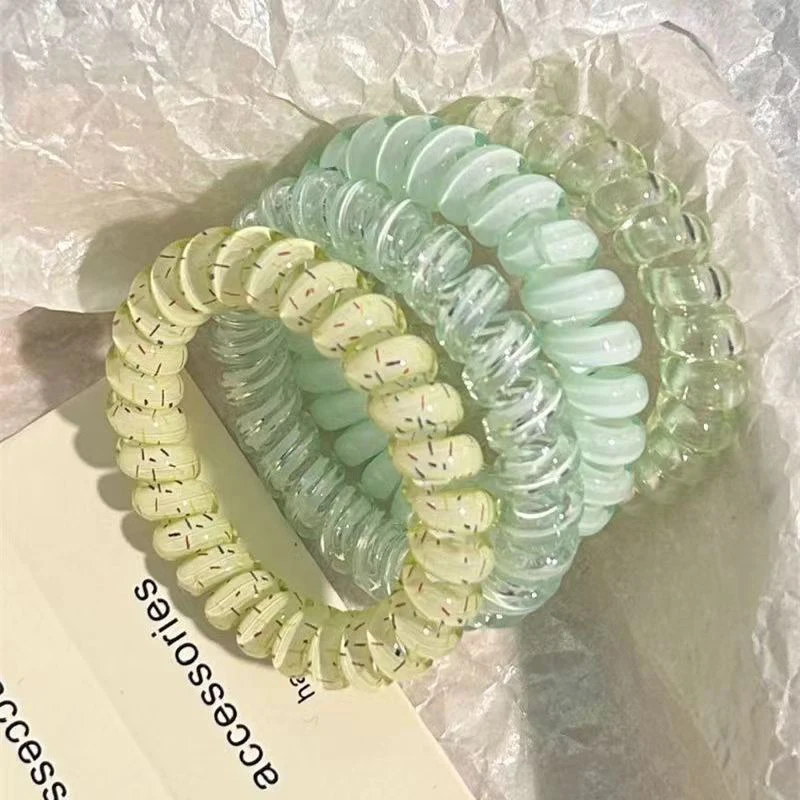 20 Stück Transparente Gummibänder mit Punktmuster in Zufallsfarben für den täglichen Gebrauch von Damen – Detail 1