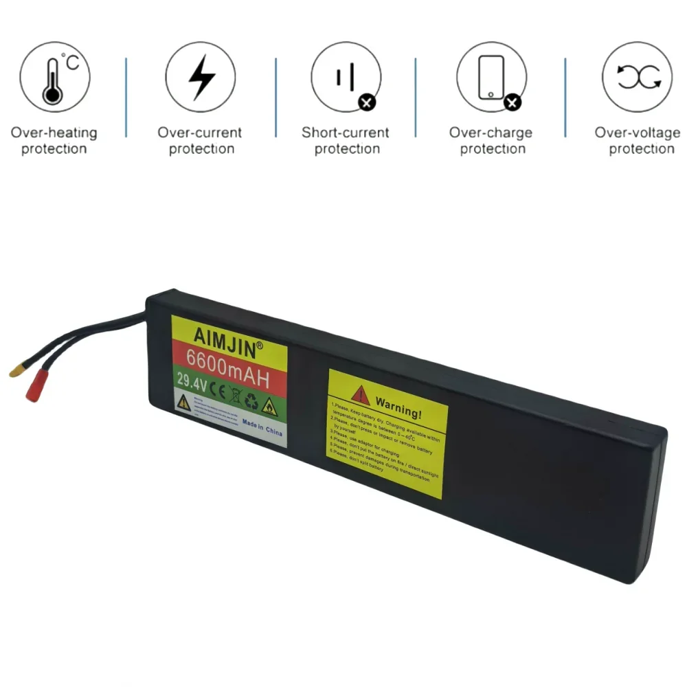 7S2P 29.4V 6600mAh Li-ion Rechargeable Battery Pack 18650 Cells  for High-Current Applications