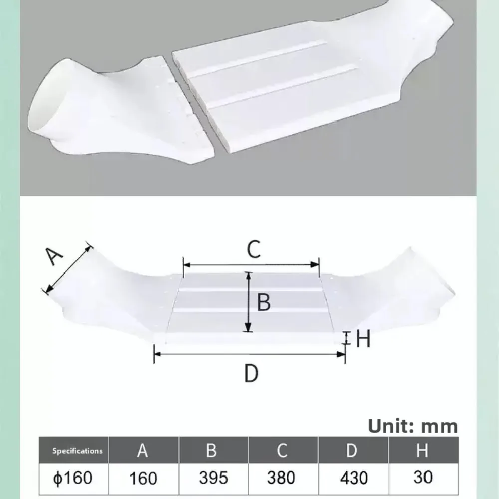 Air Duct Lintel Fresh Air Duct Flat Lintel No‑Punching Ventilation Beam‑Passing Connector Accessory