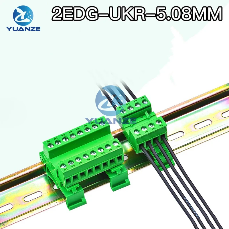 1 مجموعة 16p 2EDG-UKR-5.08mm المكونات في محطة الأسلاك 35 مللي متر دليل السكك الحديدية تصاعد المسمار محطة