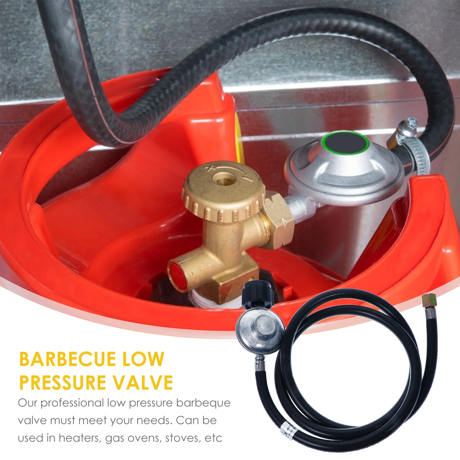 

Brass Gas Regulator Valve 1.5M Hose For Bbq Oven Propane Pressure Adapter Stove Heater Oven Supplies