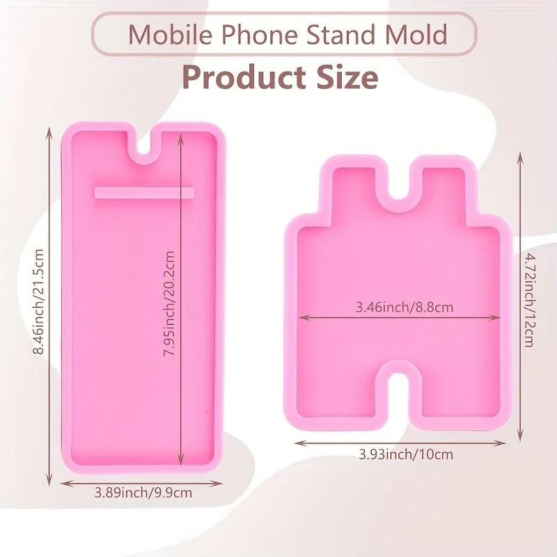 1set Mobile Phone Stand Silicone Resin Casting Mold For Making Phone Holder Crystal Epoxy Resin Mold DIY