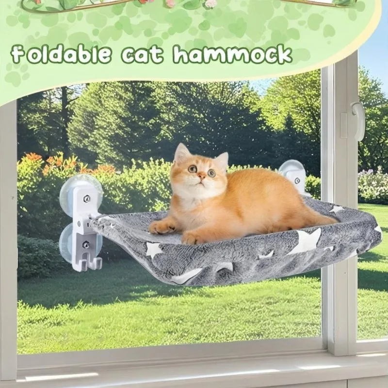 

Оконное стекло на присоске, гамак для кошек, складная подвесная кровать для кошек, гамак, прочная несущая способность, товары для кошек, аксессуары