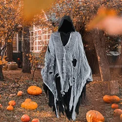 2024 Costume Haunted Hooded Capes, Grim Reaper Costume Hooded Cap, Fancy Dress Prop Cosplay Costume Costume for Party