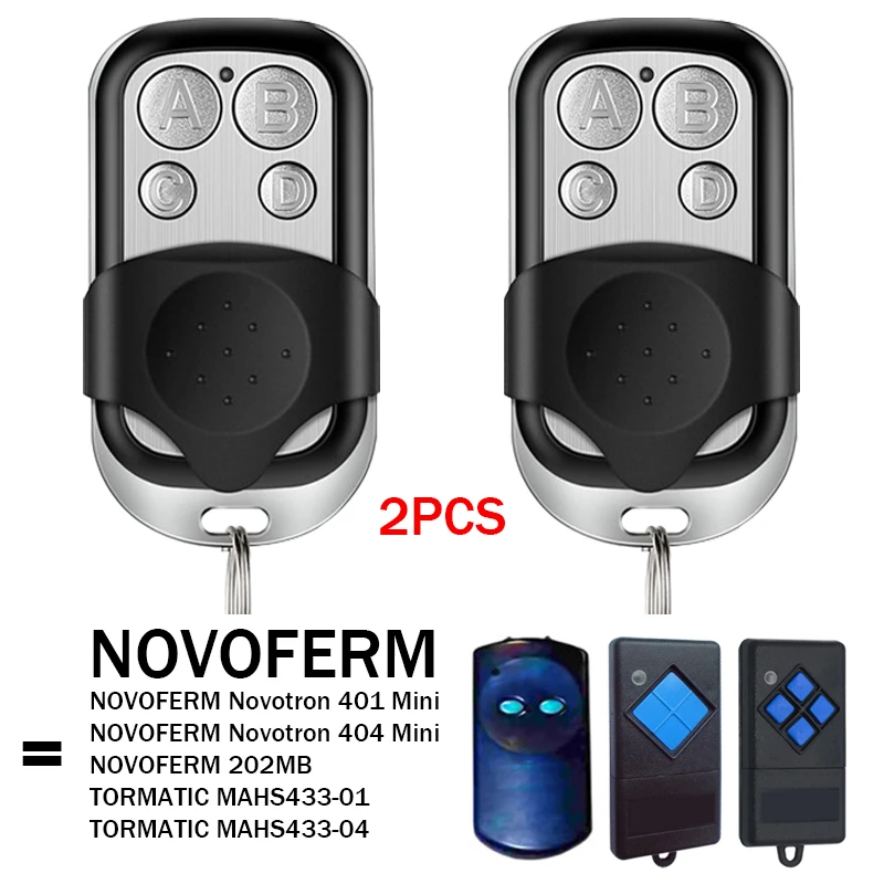 2PCS Garage Remote Control For NOVOFERM TORMATIC NOVOTRON 401 404 Mini 202MB MAHS433-01 MAHS433-04 433.92MHz Hand Transmitter