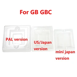 1pc Clear Plastic Cardboard Cartridge Cases Boxes Blister packaging Insert Inner Tray Inlay for GBC GB JP EU US version