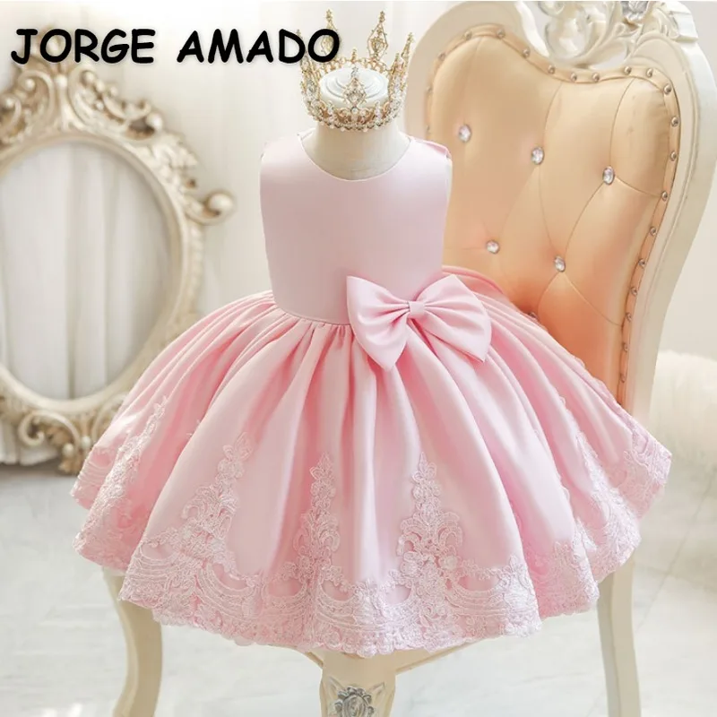 2026 New Summer Party Dress Girls White Pink Sleeveless Bow Princess Piano  Perform Dresses Birthday Wedding Dress E2209 - AliExpress 1501