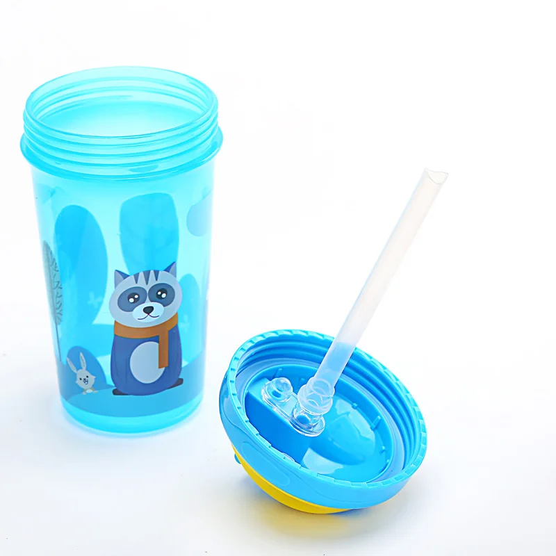 300/500ml Kinder Wasser Sippy Tasse Nette Cartoon Große-kapazität Wasser Tasse Dicht Stroh Tasse Mit Griff kinder Trinken Tasse