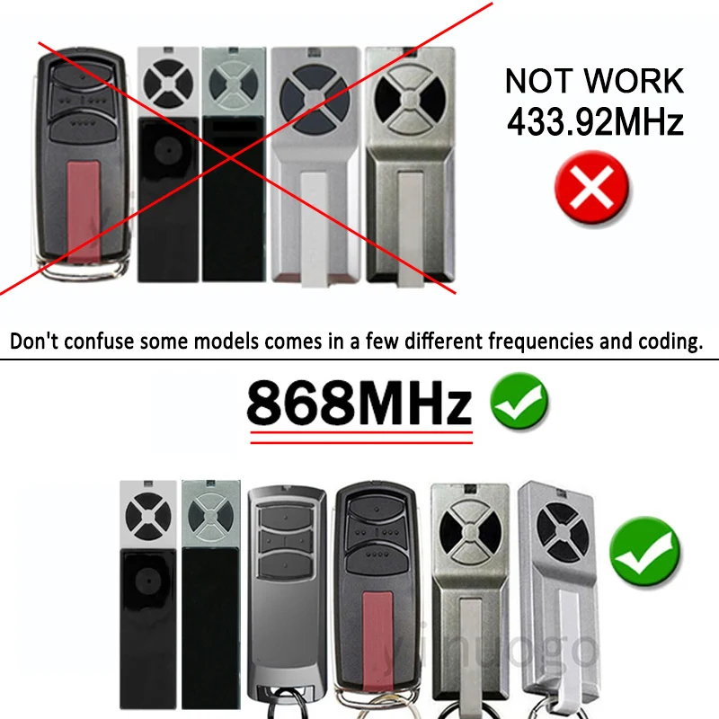 Compatible With TX4REVF TX2REV TX4REV TX4EVF TX2EV TX4EV 868MHz Garage Door Remote Control Gate Opener
