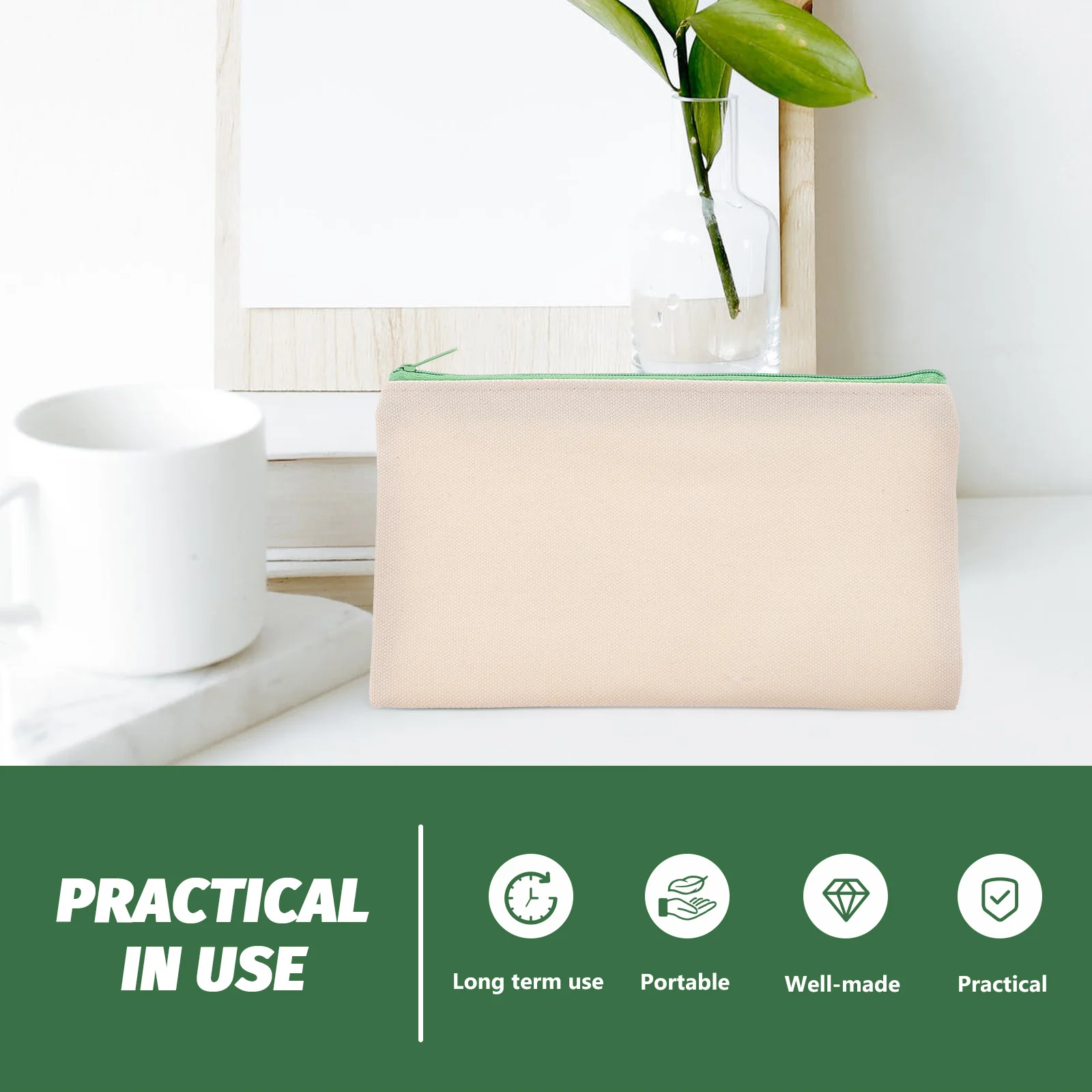 5 個の絵画ブランクキャンバスバッグ DIY グラフィティ鉛筆ケース化粧ポーチトラベルジッパーオーガナイザークラフトストレージユーティリティ