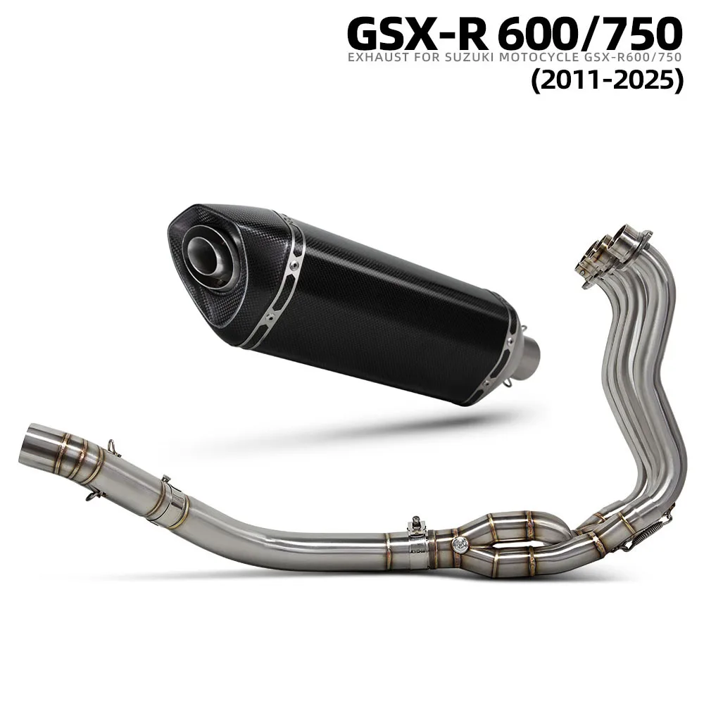 Sistema de Escape Completo Supersport Racing para Suzuki GSXR600 GSXR750 GSXS750 GSX-R600/R750/S750 2011-25, Colector con Silenciador
