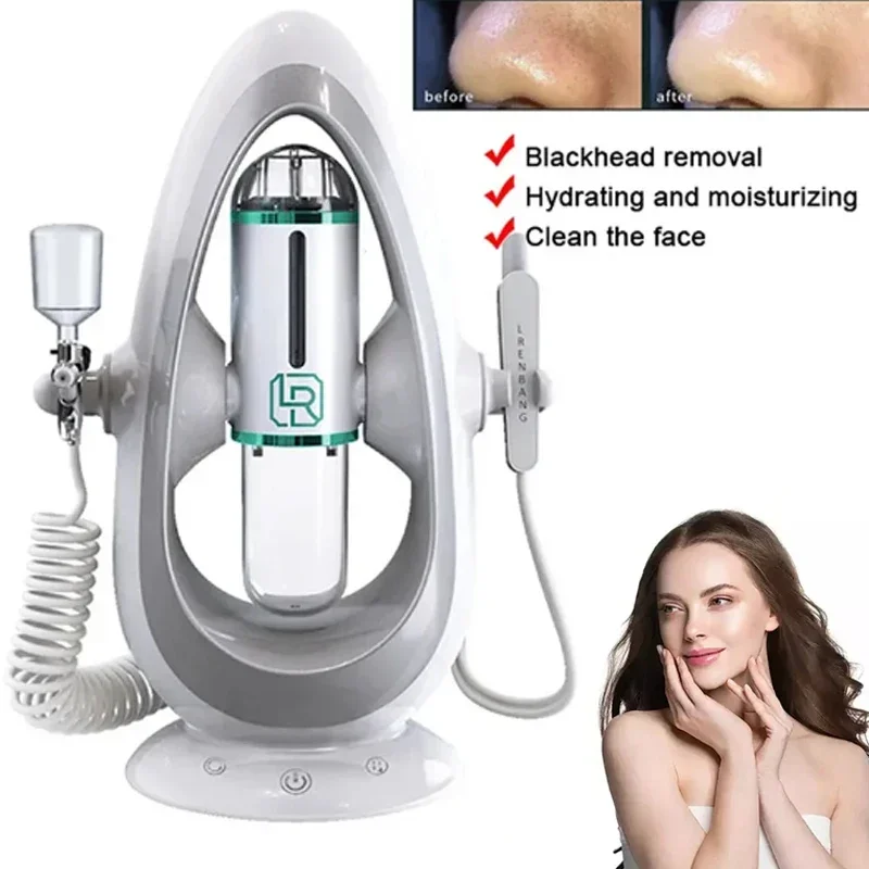 Nuevo dispositivo de belleza para pelar, nuevo instrumento de inyección de oxígeno de burbujas pequeñas, Hydra Dermoabrasión Aqua, limpieza Facial, succión de espinillas